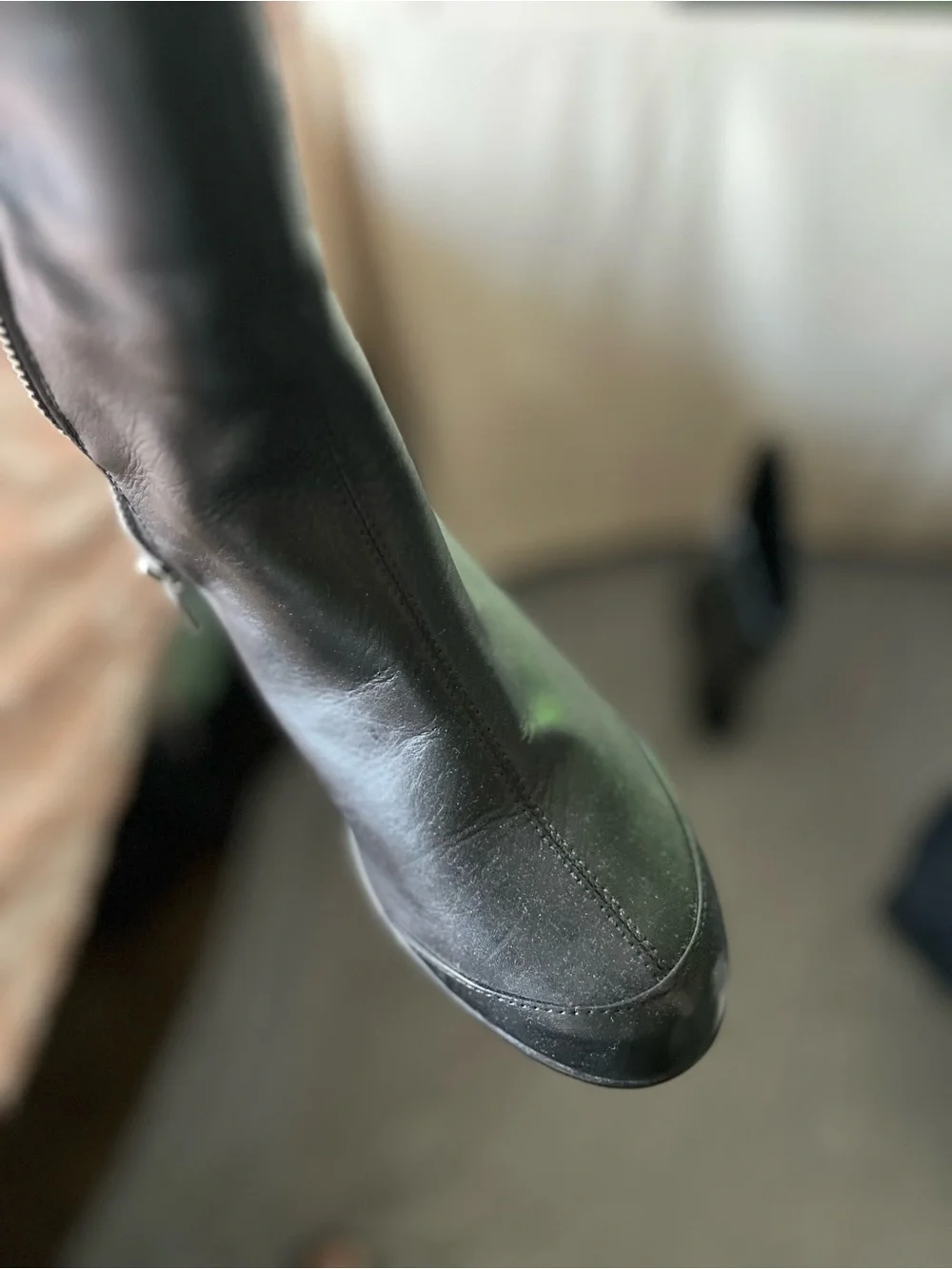 Taryn Rose Black Over-the-Knee Quilted Wedge Boots